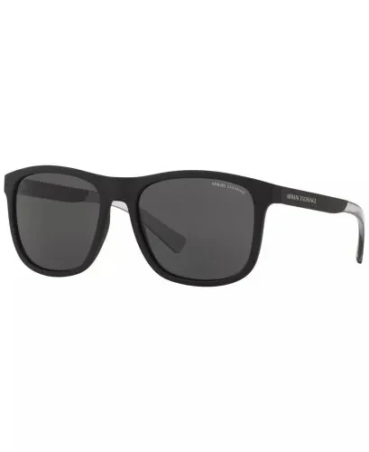Men's Low Bridge Fit Sunglasses, AX4049SF 57-Black - A|X ARMANI EXCHANGE