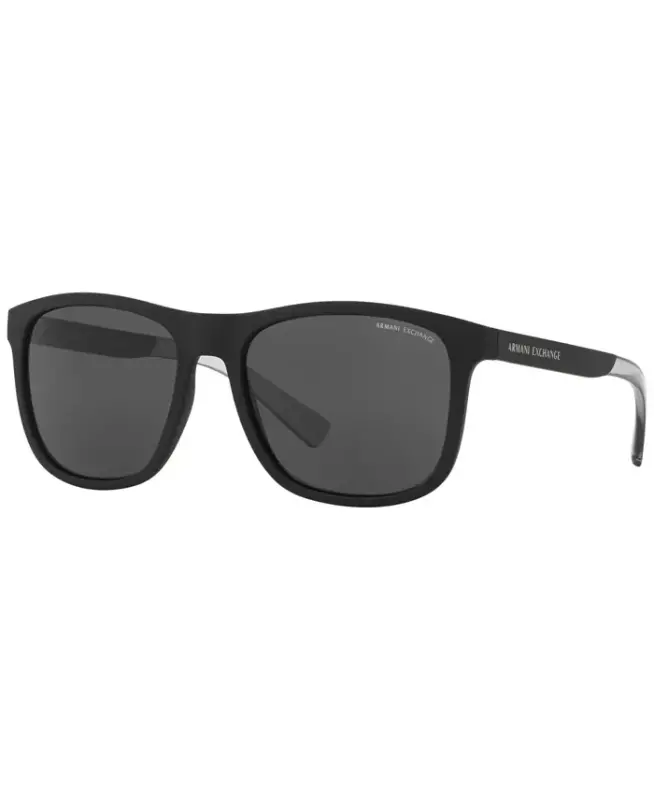 Men's Low Bridge Fit Sunglasses, AX4049SF 57 - Black - 1