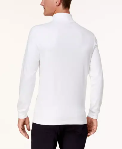 Men's Solid Mock Neck Shirt, Created for Modazone - Bright White - 2