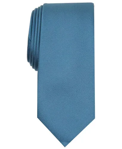 Men's Solid Texture Slim Tie, Created for Modazone-Petrol 
