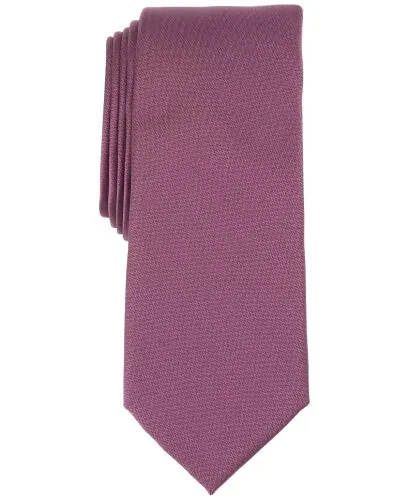 Men's Solid Texture Slim Tie, Created for Modazone-Faded Rose 
