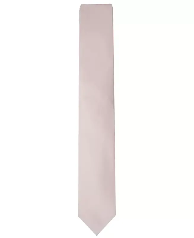 Men's Solid Texture Slim Tie, Created for Modazone - Blush - 2