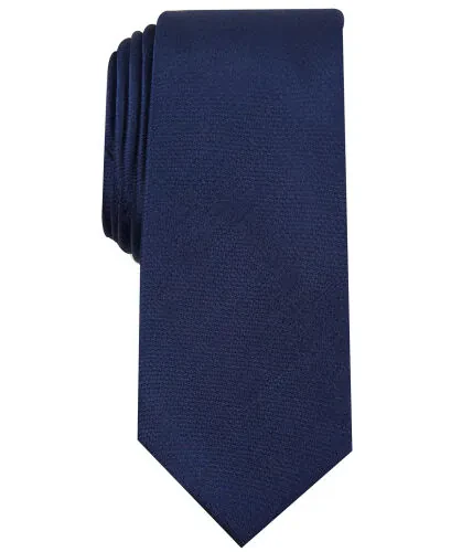 Men's Solid Texture Slim Tie, Created for Modazone-Navy 