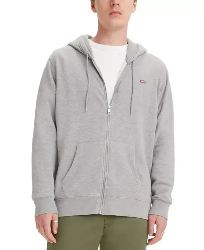 Men's Non-Graphic Zip-Up Standard Fit Hoodie - Chisel Gray Heather 