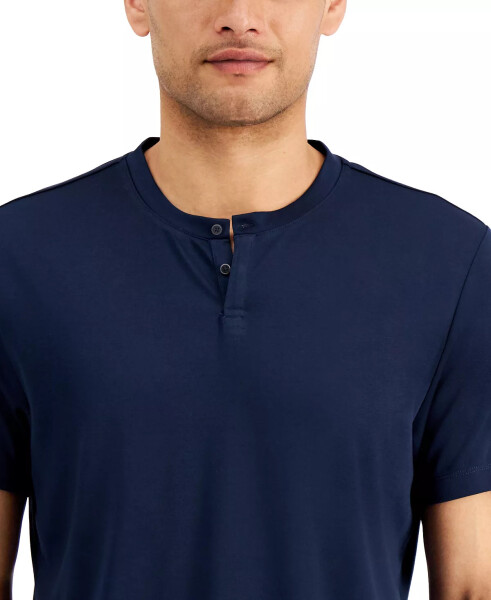 Erkek Düz Henley, Modazone Neo Navy için Oluşturuldu - 3