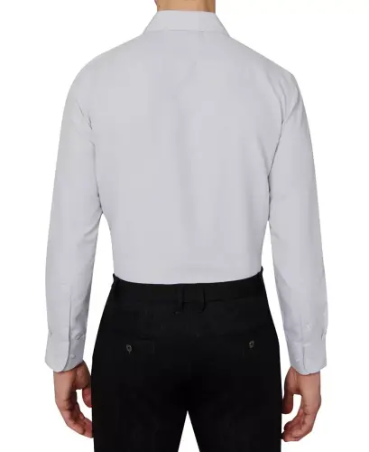 Men's Regular Fit Solid Wrinkle Free Performance Dress Shirt - Grey - 3