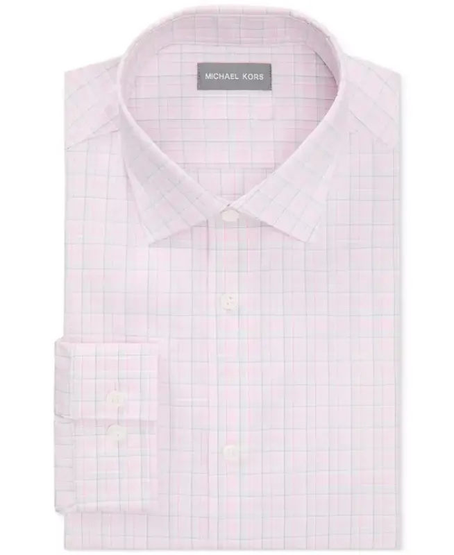 Men's Regular-Fit Check Dress Shirt - Pink Multi - 4