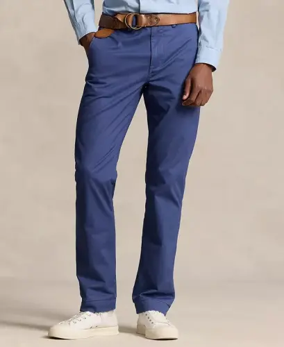 Men's Straight-Fit Stretch Chino Pants - Light Navy 