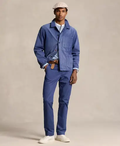 Men's Straight-Fit Stretch Chino Pants - Light Navy - 2