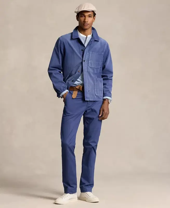 Men's Straight-Fit Stretch Chino Pants - Light Navy - 2