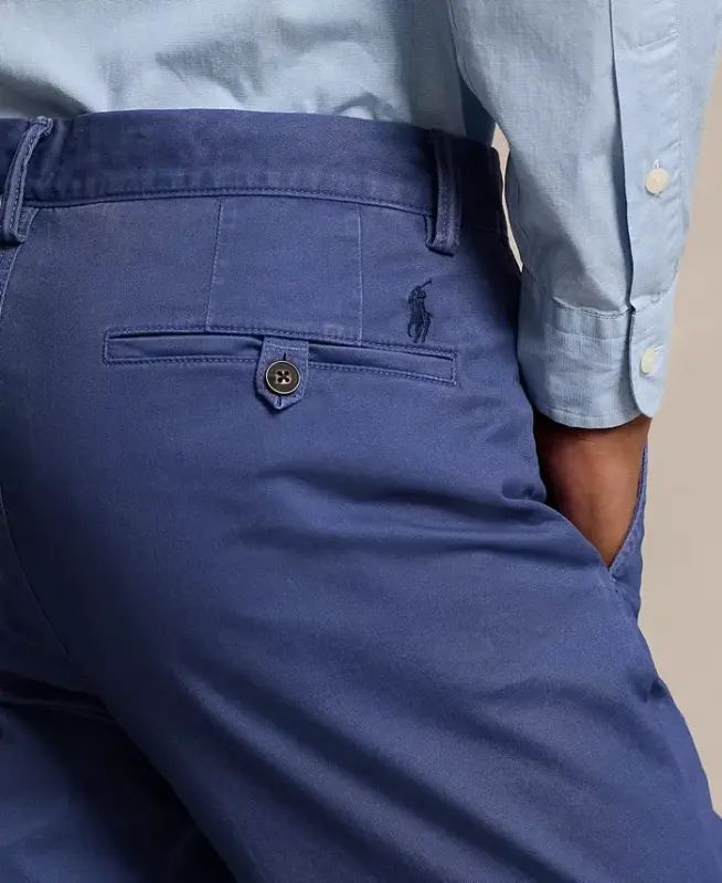 Men's Straight-Fit Stretch Chino Pants - Light Navy - 3