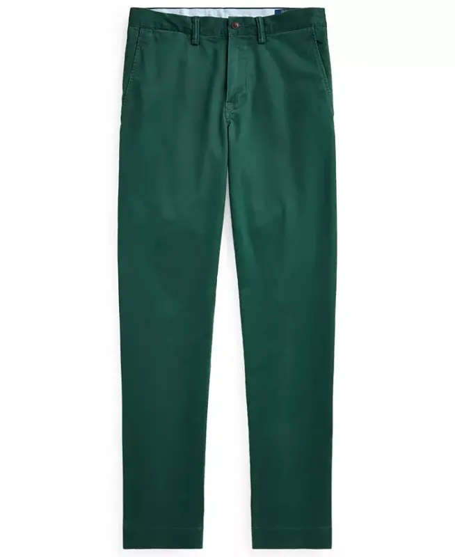 Erkek Düz Kesim Esnek Chino Pantolon - Kolej Yeşili - 5