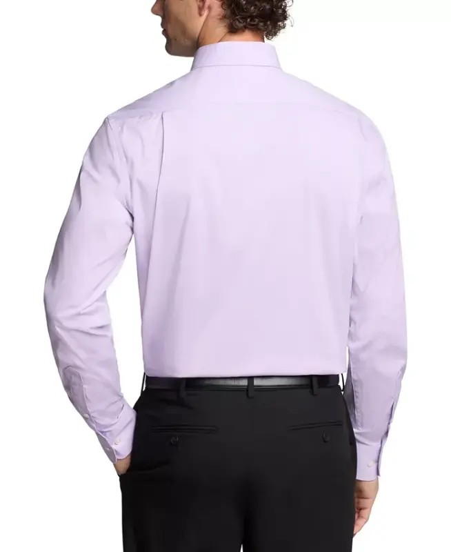 Men's Regular Fit Wrinkle Resistant Stretch Dress Shirt - Lavender - 2