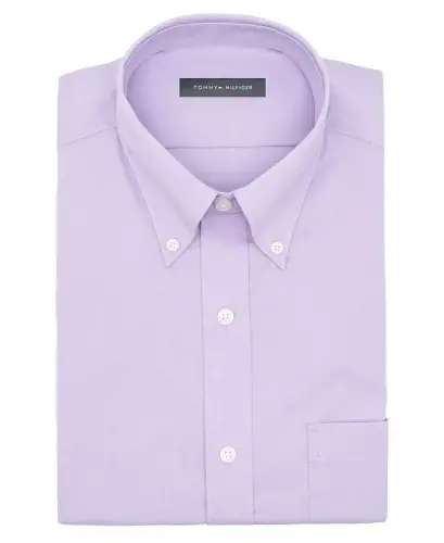 Men's Regular Fit Wrinkle Resistant Stretch Dress Shirt - Lavender - 3