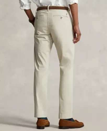 Men's Straight-Fit Stretch Chino Pants - Beige - 4