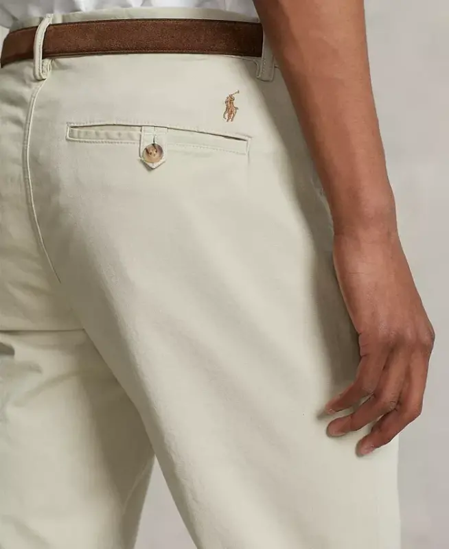 Men's Straight-Fit Stretch Chino Pants - Beige - 3