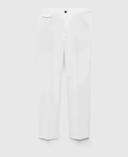 Men's Regular Fit Structure Cotton Trousers - Beige - 3