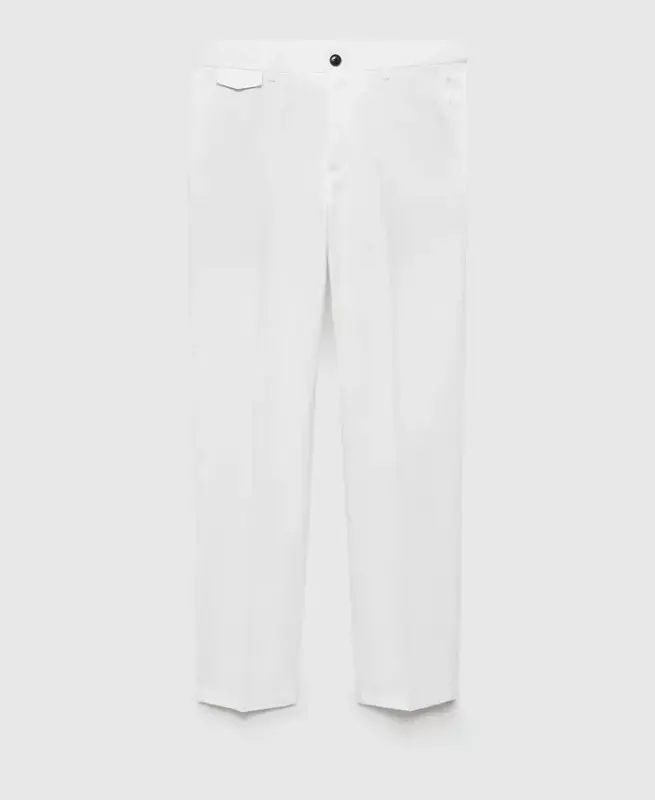 Men's Regular Fit Structure Cotton Trousers - Beige - 3
