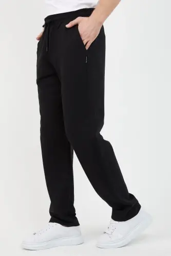 Siyah-antrasit Erkek Düz Paça Rahat Kesim 2'li Eşofman Altı Paketi - Siyah-Antra - MMETALIC (1)