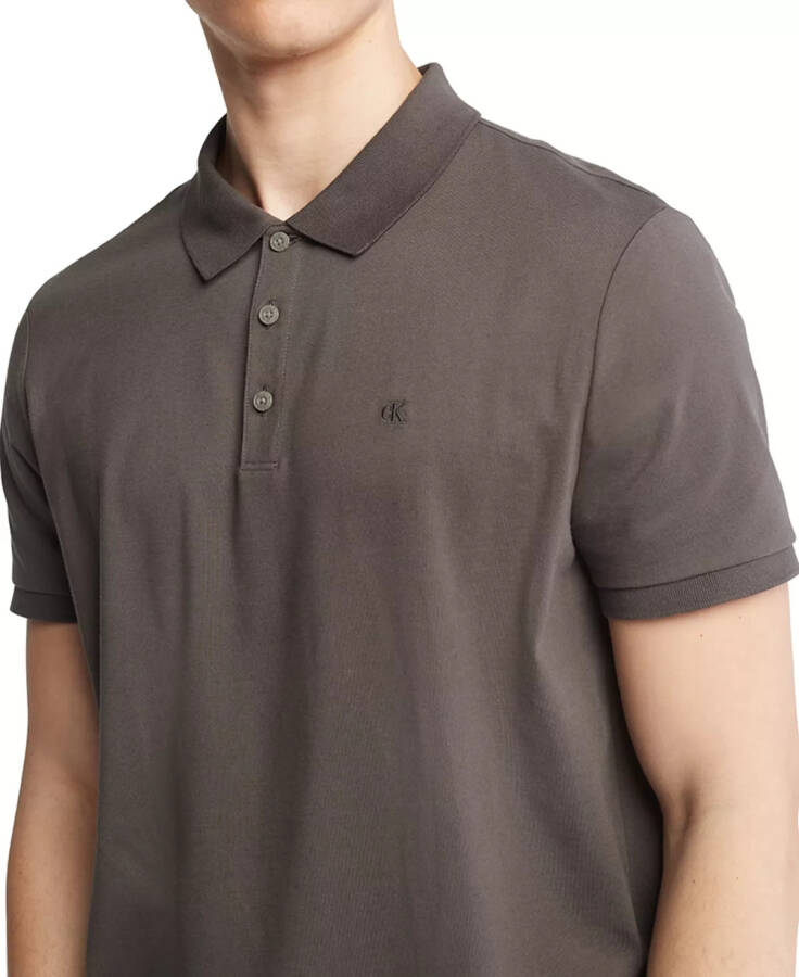 Erkek Düzenli Kesim Düz Pamuk Monogram Logolu Polo Tişört Juniper Mist - 3