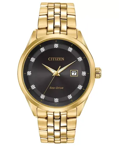 Men's Eco-Drive Corso Diamond-Accent Gold-Tone Stainless Steel Bracelet Watch 41mm - Gold - 1