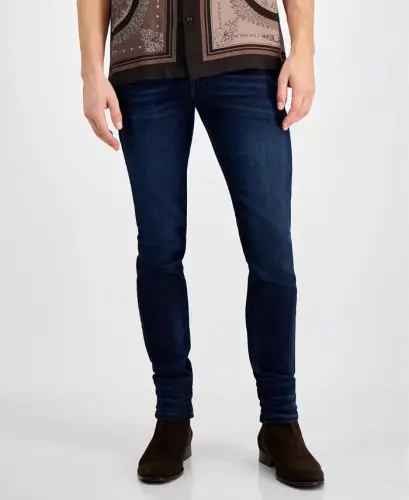 Men's Eco Slim Tapered Fit Jeans - Ringer Wash Indigo - GUESS (1)