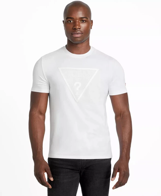 Men’s Eco Tonal Logo T-Shirt-White - GUESS