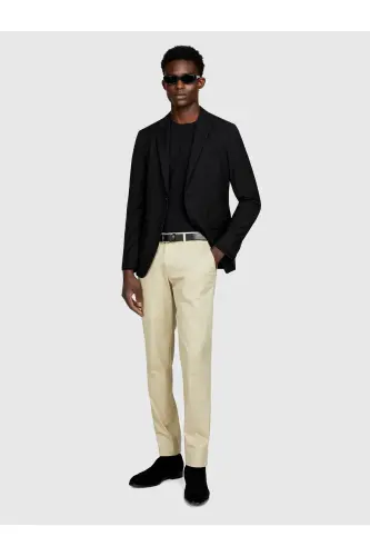 Erkek Ekru Slim Fit Esnek Chino Pantolon - Ekru 