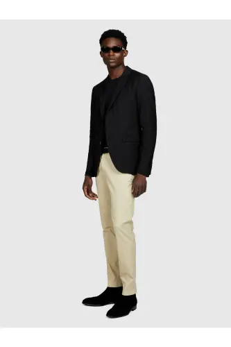 Erkek Ekru Slim Fit Esnek Chino Pantolon - Ekru - 3