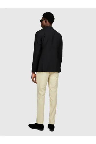 Erkek Ekru Slim Fit Esnek Chino Pantolon - Ekru - 4