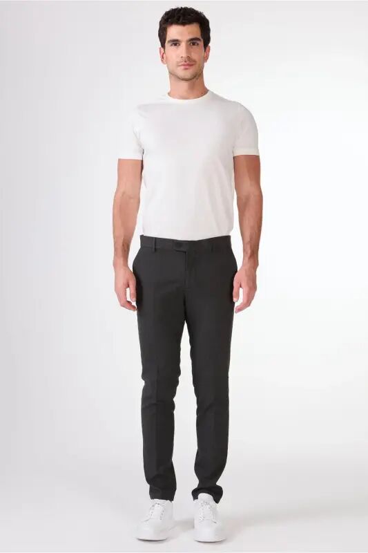Erkek Ekstra Slim Fit Antrasit Pantolon - Antrasit - Dufy