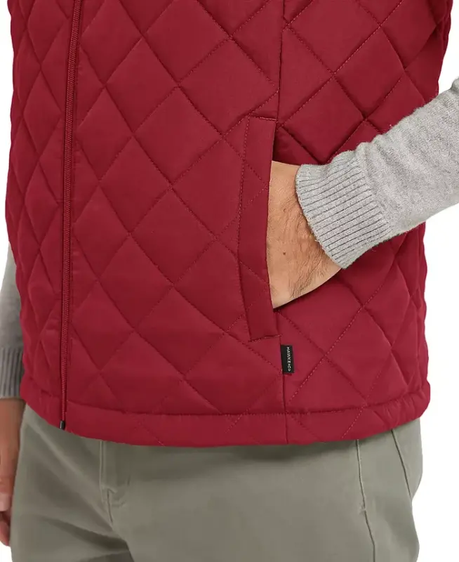 Men's Diamond Quilted Heritage Vest, Created for Modazone - Chilli Pepper - 3