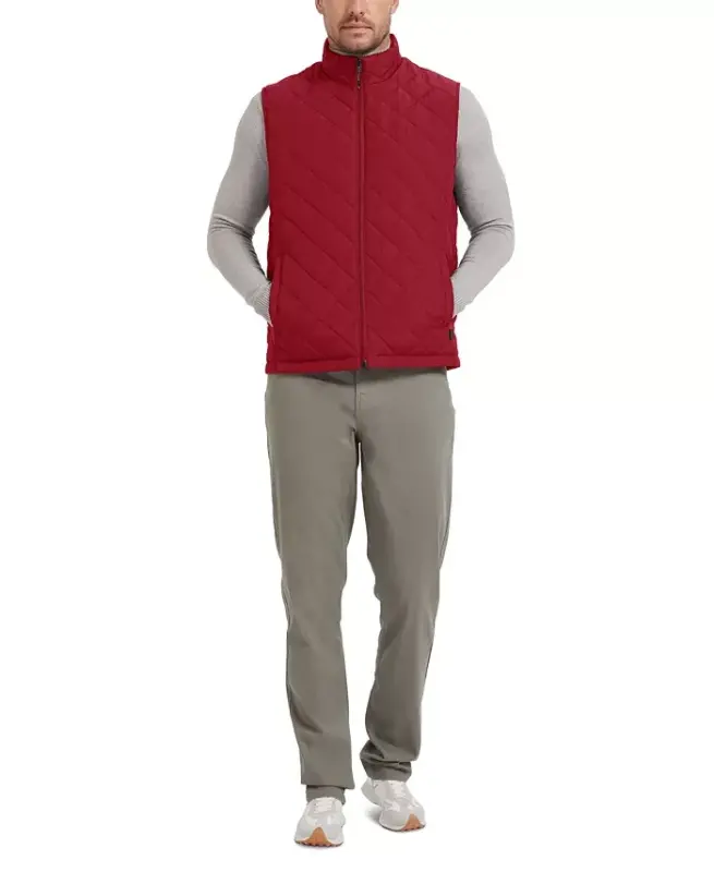Men's Diamond Quilted Heritage Vest, Created for Modazone - Chilli Pepper - 4