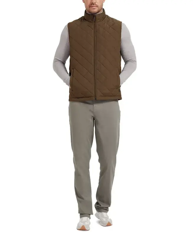 Men's Diamond Quilted Heritage Vest, Created for Modazone - Bark - 5