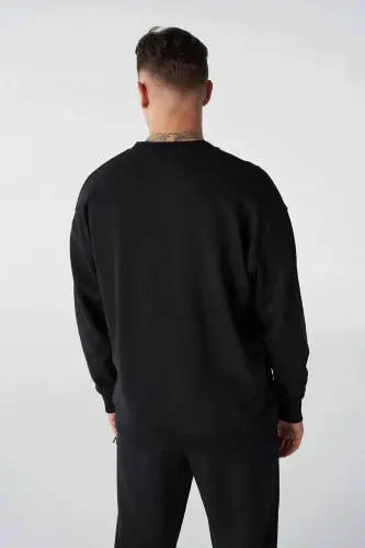 Erkek Erkek Sweatshirt Siyah - Siyah-52 - 4