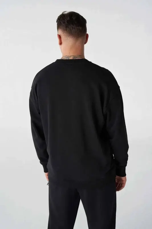 Erkek Erkek Sweatshirt Siyah - Siyah-52 - 4