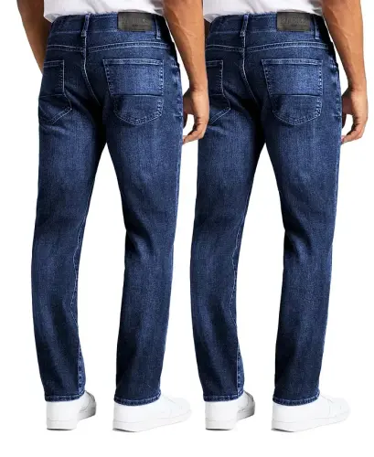 Men's Flex Stretch Slim Straight Jeans, Pack of 2 - Dark Wash - BLU ROCK (1)