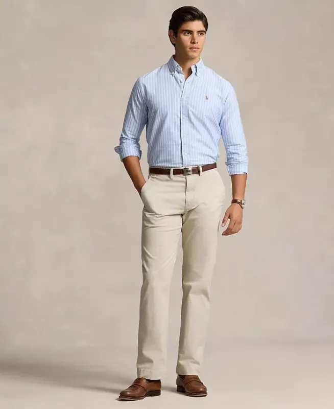 Men's Stretch Classic-Fit Chino Pants-Khaki Tan - 5