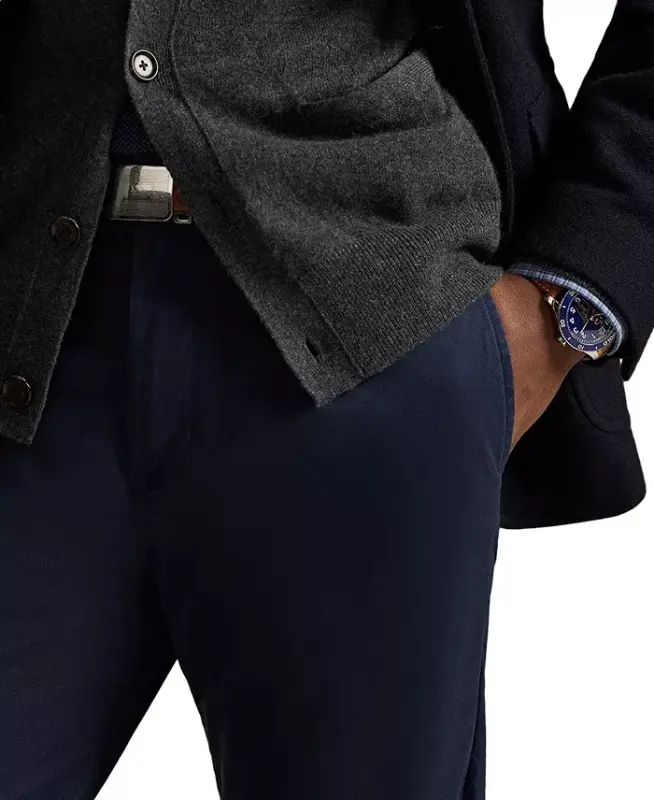 Erkek Esnek Klasik Kesim Chino Pantolon-Polo Siyah - 7