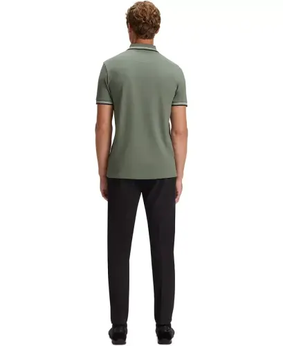 Men's Stretch-Cotton Slim-Fit Polo Shirt - Green - 2