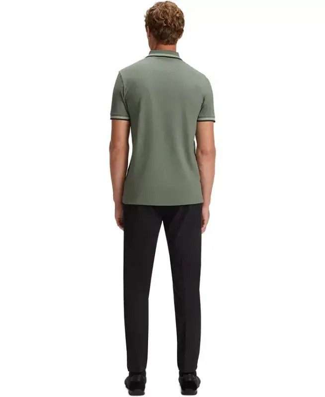 Men's Stretch-Cotton Slim-Fit Polo Shirt - Green - 2