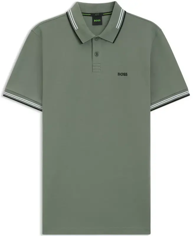 Men's Stretch-Cotton Slim-Fit Polo Shirt - Green - 3