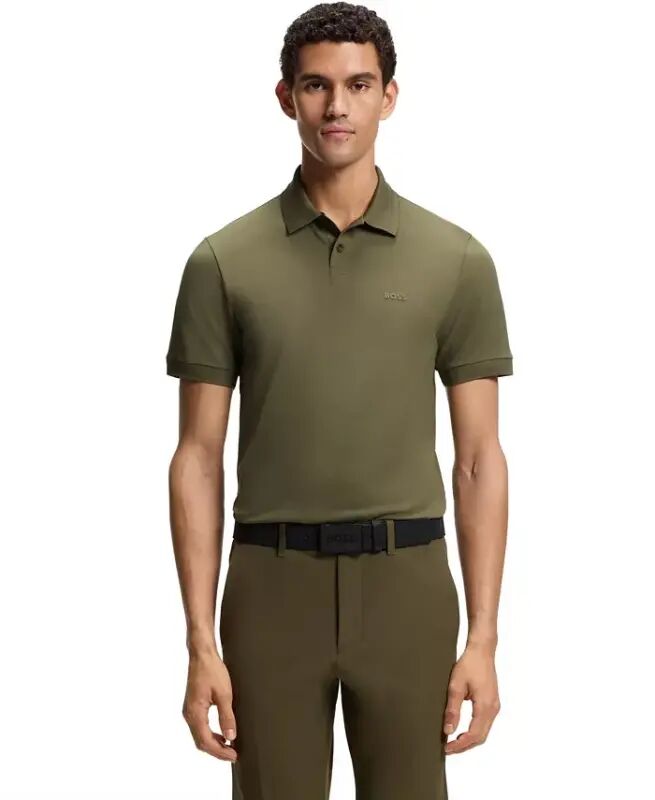 Men's Stretch-Cotton Slim-Fit Polo Shirt - Orange - HUGO BOSS