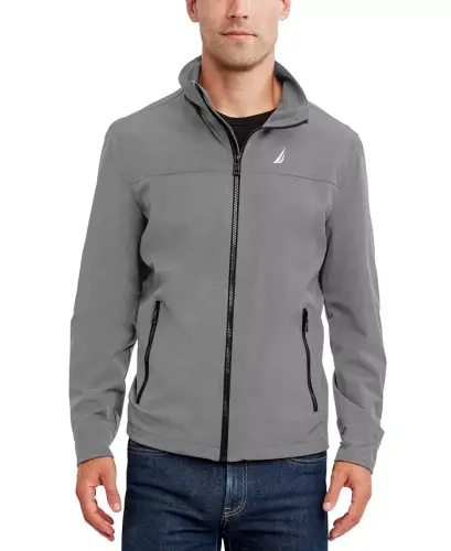 Men's Stretch Performance Windbreaker and Rain Jacket - Cloud Grey 