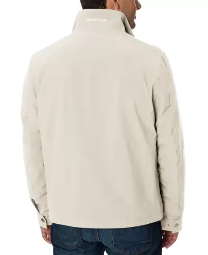 Men's Stretch Performance Windbreaker and Rain Jacket - Stone - NAUTICA (1)