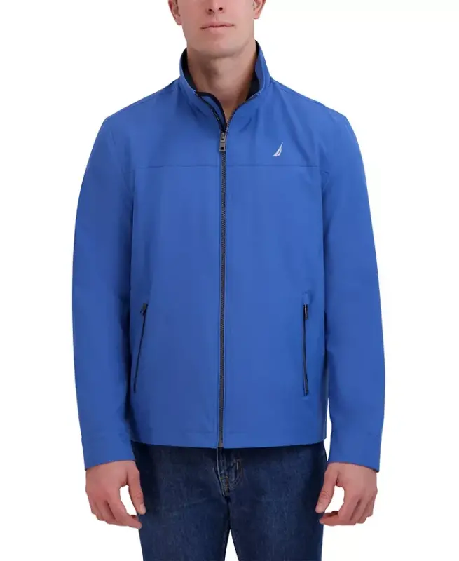 Men's Stretch Performance Windbreaker and Rain Jacket - Arctic Blue - 1
