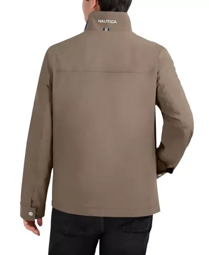 Men's Stretch Performance Windbreaker and Rain Jacket - Taupe - NAUTICA (1)