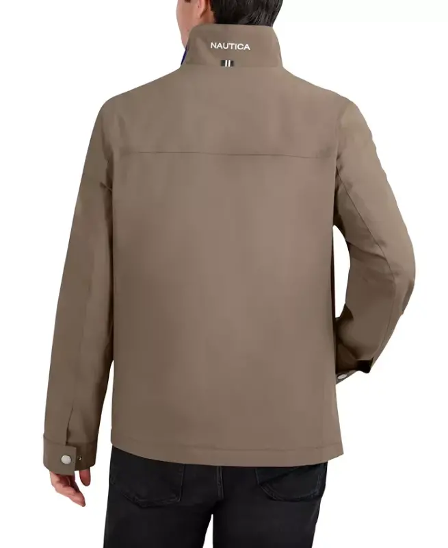 Men's Stretch Performance Windbreaker and Rain Jacket - Taupe - 2