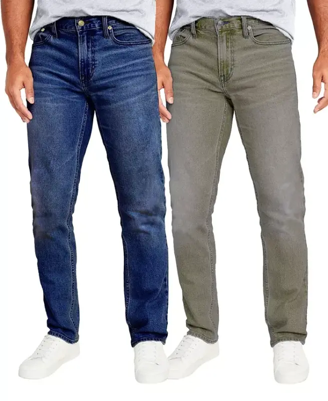 Men's Flex Stretch Slim Straight Jeans, Pack of 2-Dark Wash, Gray - 1