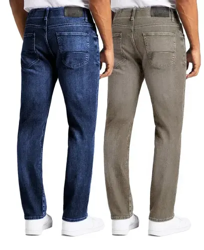 Men's Flex Stretch Slim Straight Jeans, Pack of 2-Dark Wash, Gray - BLU ROCK (1)